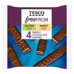Tesco Tesco Free From Swirly Chocolate Wafers 4 Pack 27g offer