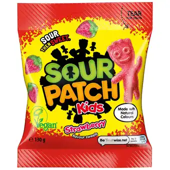 Tesco Sour Patch Kids Strawberry Sweets Bag 130g offer