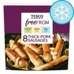 Tesco Tesco Free From 8 Thick Pork Sausages 454G offer