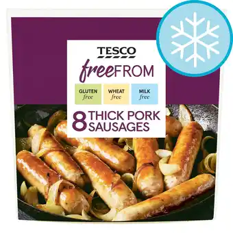 Tesco Tesco Free From 8 Thick Pork Sausages 454G offer