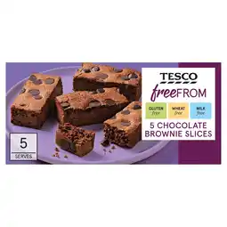 Tesco Tesco Free From Dark Chocolate Brownie Slices 5 Pack 145g offer