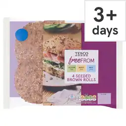Tesco Tesco Free From Seeded Brown Rolls 4 Pack offer