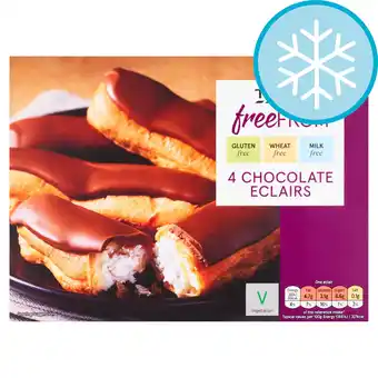 Tesco Tesco Free From Chocolate Eclairs 4 Pack 100g offer