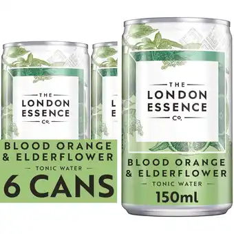 Tesco London Essence Orange & Elderflower Tonic Water Cans 6x150ml offer