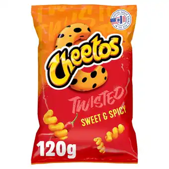 Tesco Cheetos Twisted Sweet & Spicy Sharing Bag Crisps 120g offer