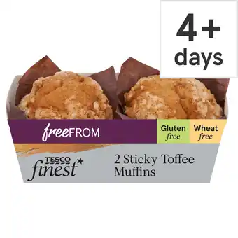 Tesco Tesco Finest Free From Sticky Toffee Muffins 2 Pack offer