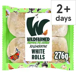 Tesco Wildfarmed 4 White Bread Rolls 276g offer