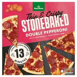 Morrisons Morrisons Thin & Crispy Stonebaked Double Pepperoni Pizza 330g offer