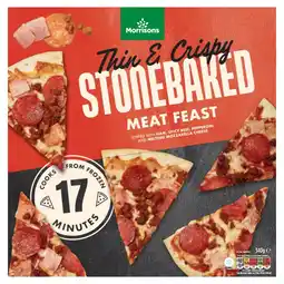 Morrisons Morrisons Thin & Crispy Stonebaked Meat Feast Pizza 340g offer