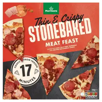 Morrisons Morrisons Thin & Crispy Stonebaked Meat Feast Pizza 340g offer