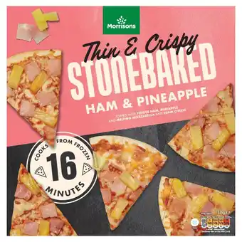 Morrisons Morrisons Thin & Crispy Stonebaked Ham & Pineapple Pizza 375g offer