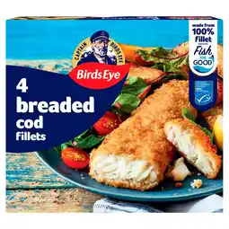 Morrisons Birds Eye 4 Breaded Cod Fish Fillets 400g offer