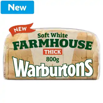 Morrisons Warburtons Farmhouse Soft White Thick 800g offer