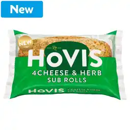 Morrisons Hovis Sub Rolls Cheese & Herbs 4 Pack offer