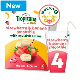 Morrisons Tropicana Kids Smoothie Strawberry & Banana 4 x 150ml offer