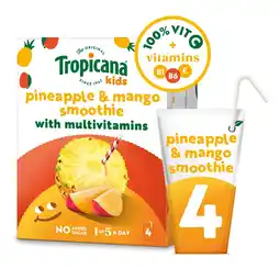 Morrisons Tropicana Kids Smoothie Mango & Pineapple 4 x 150ml offer