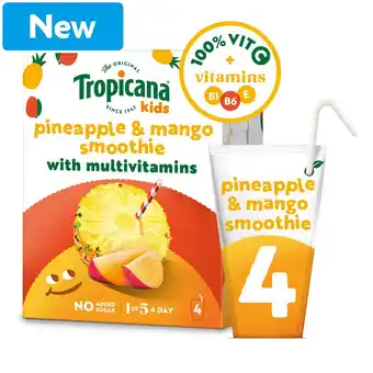 Morrisons Tropicana Kids Smoothie Mango & Pineapple 4 x 150ml offer