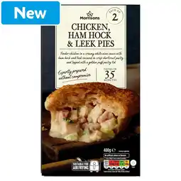 Morrisons Morrisons 2 Chicken, Ham Hock & Leek Pies 400g offer