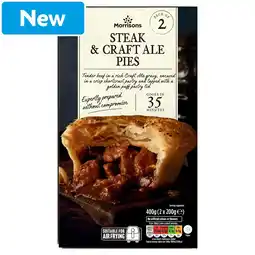 Morrisons Morrisons 2 Steak & Craft Ale Pies 400g offer