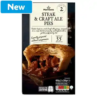 Morrisons Morrisons 2 Steak & Craft Ale Pies 400g offer