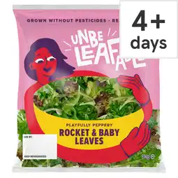 Tesco Unbeleafable Rocket & Baby Leaves 80g offer