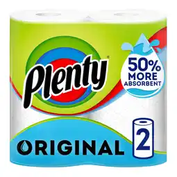 Tesco Plenty Original Kitchen Roll 2 Rolls offer