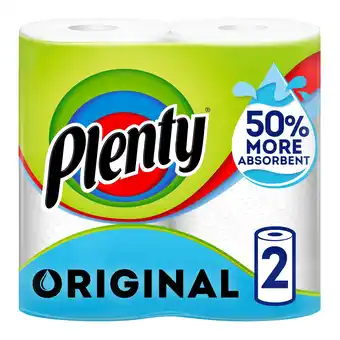 Tesco Plenty Original Kitchen Roll 2 Rolls offer