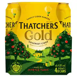 Tesco Thatchers Gold Somerset Cider 4 x 440ml offer