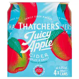 Tesco Thatchers Juicy Apple Cider 4x440ml offer