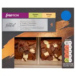 Tesco Tesco Finest Free From Triple Chocolate Topped Brownies 4 Pack offer