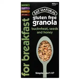 Tesco Eat Natural Gluten Free Granola - Buckwheat, Seeds and Honey 425g offer