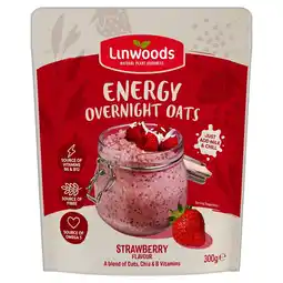 Tesco Linwoods Energy Overnight Oats, Strawberry Flavour 300g offer