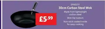 Lidl Ernesto 30 Cm Carbon Steel Wok offer