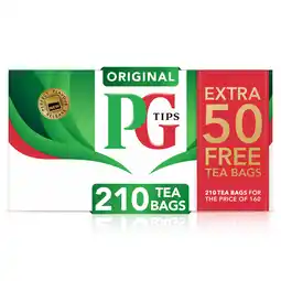 Iceland PG Tips 210 Original Black Tea Bags 609g offer