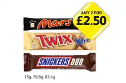 Londis Mars Duo, Twix Xtra, Snickers Duo offer