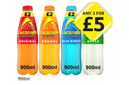 Londis Lucozade Original, Orange, Blue Burst, Apple offer