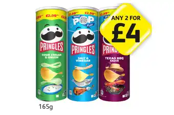 Londis Pringles Sour Cream & Onion, Salt & Vinegar, Texas BBQ Sauce offer