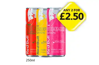 Londis Red Bull Watermelon, Tropical Fruits, White Peach offer