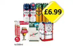 Londis Kronenbourg, Holsten Pilsner, Stella Artois, San Miguel, Budweiser offer