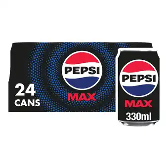 Tesco Pepsi Max No Sugar Cola Cans 24x330ml offer