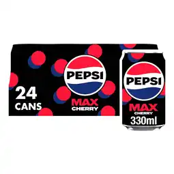 Tesco Pepsi Max Cherry No Sugar Cola Cans 24x330ml offer