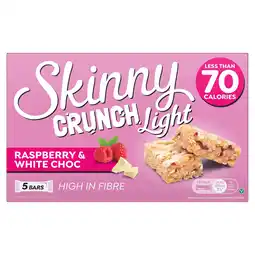 Tesco Skinny Crunch Light Bars - Raspberry & White Choc 5 x 19g offer