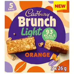 Tesco Cadbury Brunch Light Cereal Bars - Orange 5 x 26g offer