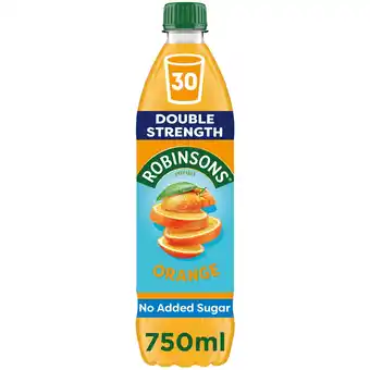 Tesco Robinsons Double Strength No Added Sugar Orange Squash 750ml offer