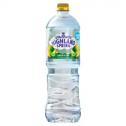 Tesco Highland Spring Sugar Free Still Spring Water - Lemon & Lime 1.25 Litre offer