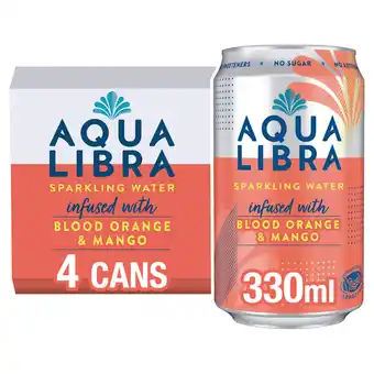 Tesco Aqua Libra Sparkling Blood Orange & Mango 4X330ml offer