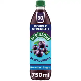 Tesco Robinsons Double Strength No Added Sugar Squash - Blackcurrant 750ml offer