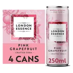 Tesco London Essence Pink Grapefruit Soda 4 x 250ml offer