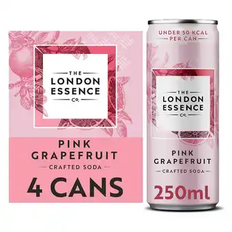 Tesco London Essence Pink Grapefruit Soda 4 x 250ml offer