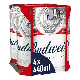 Tesco Budweiser 4X440ml offer